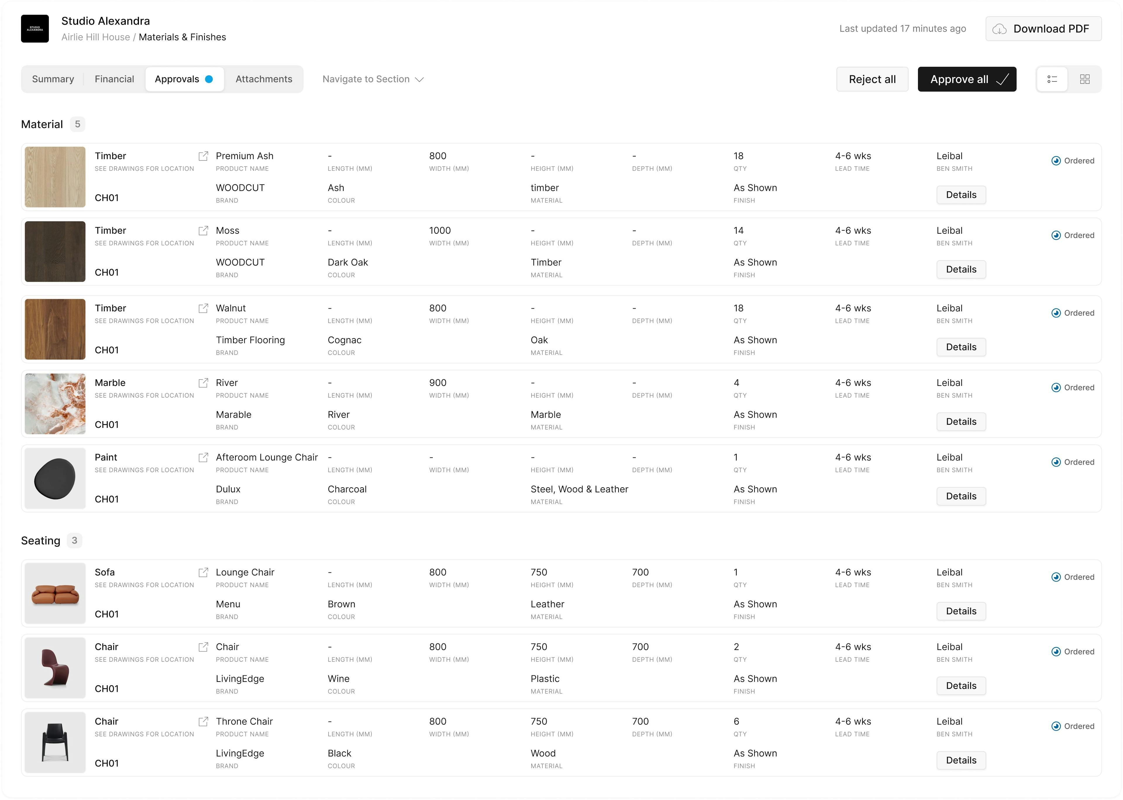 Schedule Approvals