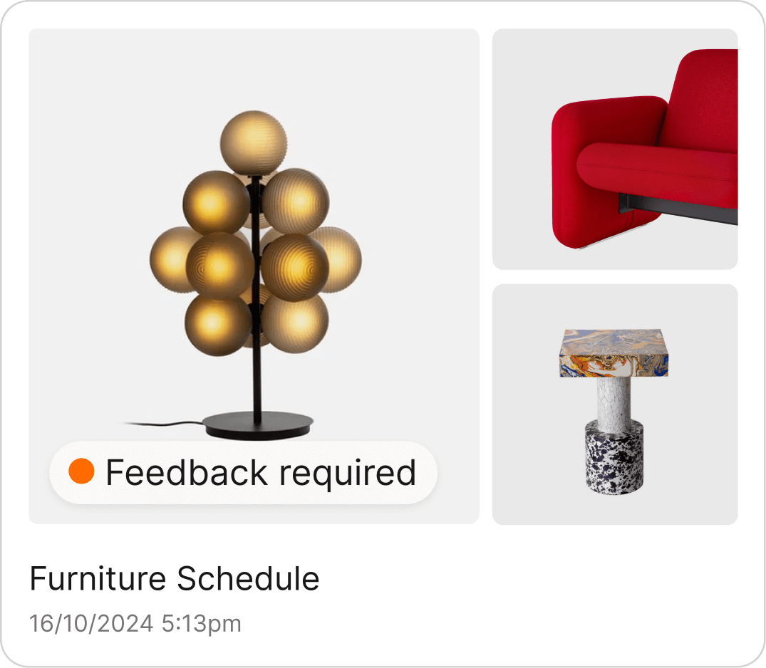 Furniture Schedule