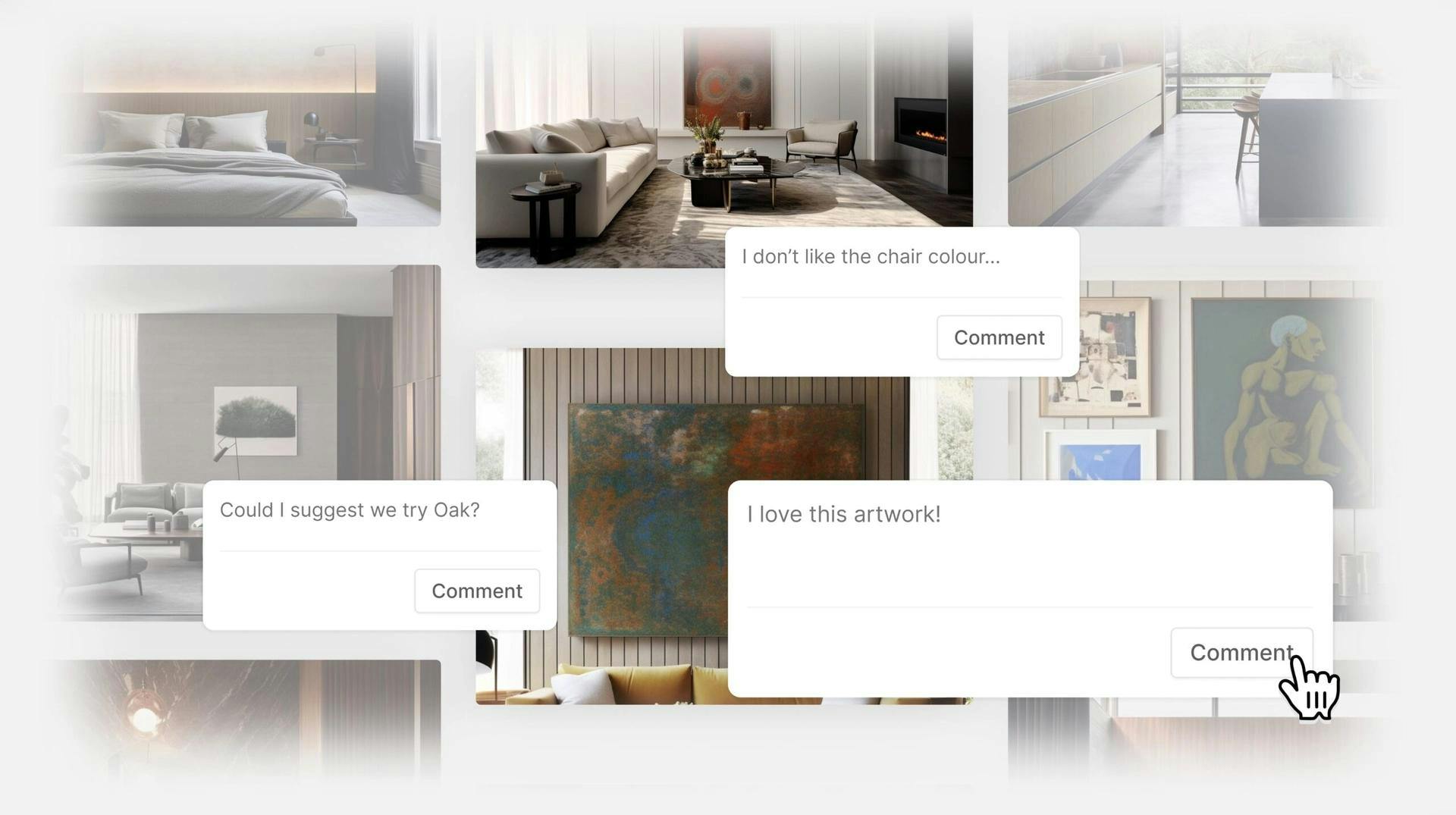 Shared mood boards on the Programa Client Dashboard.