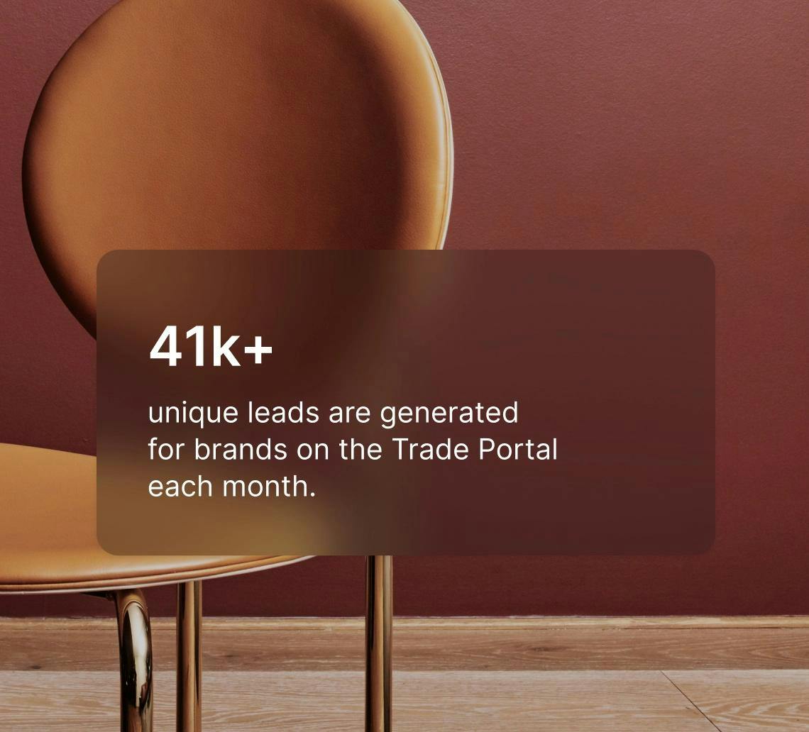 Access to the professionals in the Industry: 41,000+ leads are being generated for brands on the Trade Portal each month.
